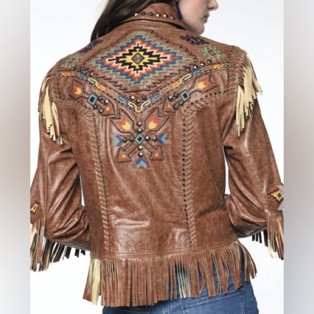 Double D Ranch Fringe Jacket with Embroidery and studs Medium - Picture 3 of 8